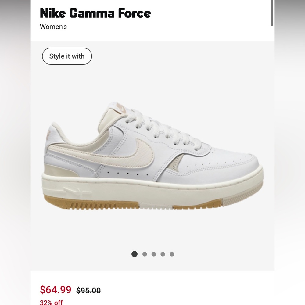 Nike White + Beige Women's Sneakers-Gemma